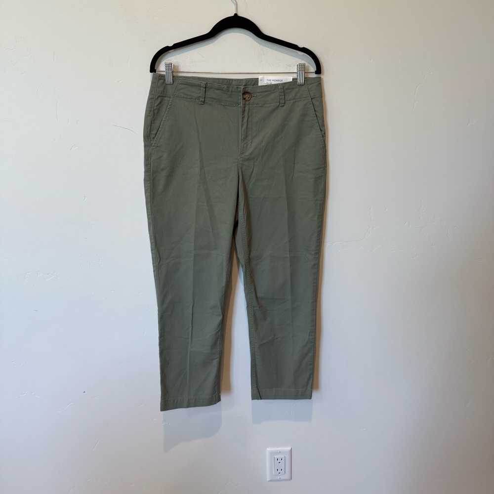 LOFT Olive Green Cropped Ankle Pants